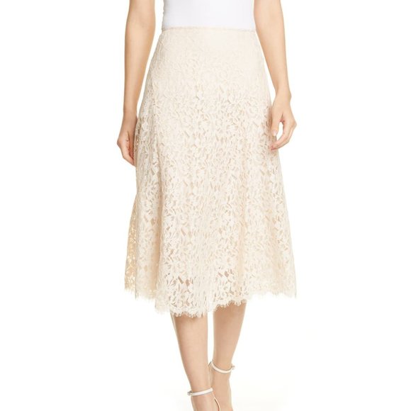 Lewit Dresses & Skirts - $269 Size 8 Lace Midi Skirt Ivory PA95